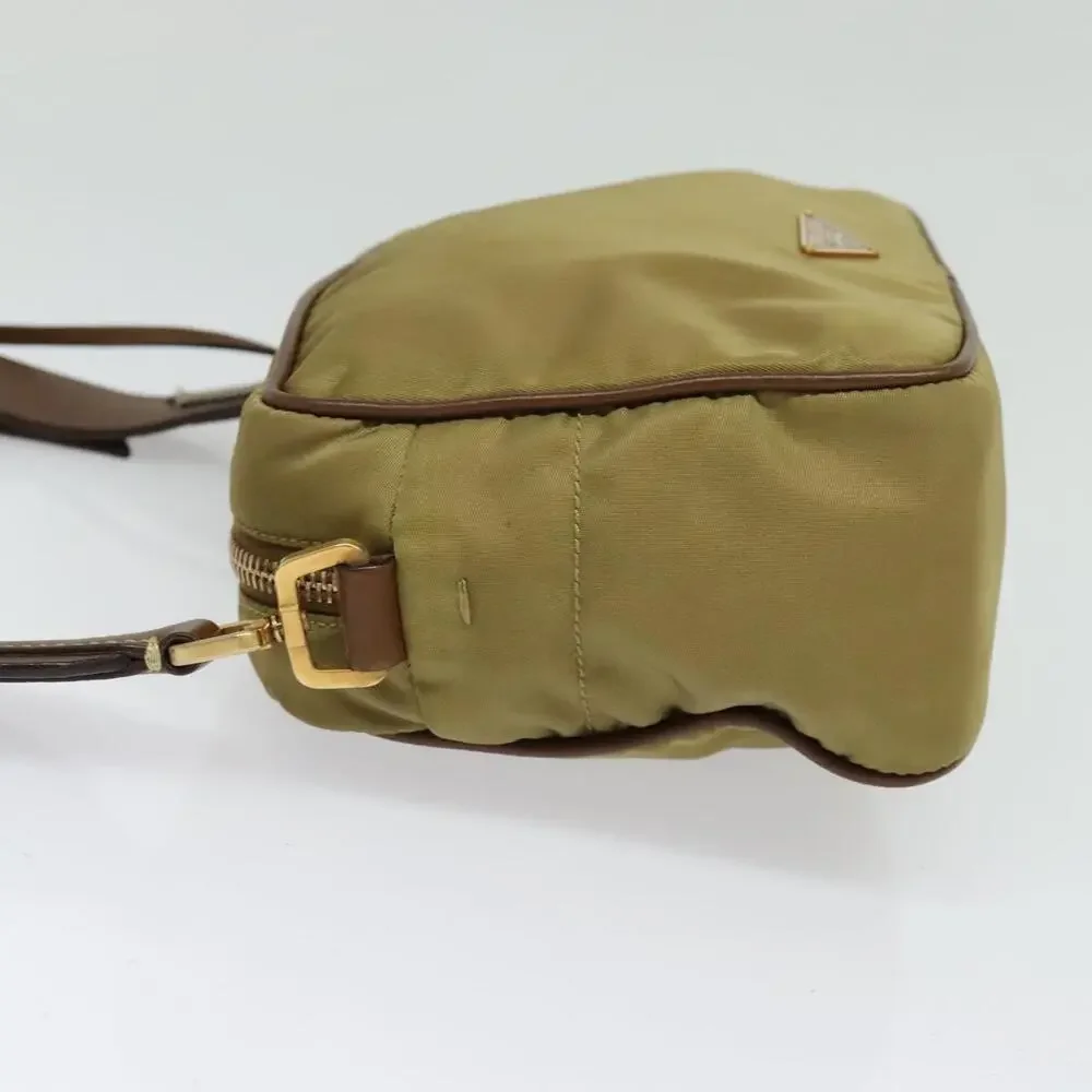 PRADA Shoulder Bag Nylon Beige Gold - Picture 4 of 12